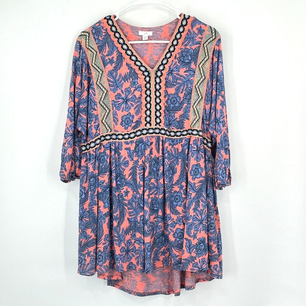 J. Jill Blue and Pink Floral Tunic